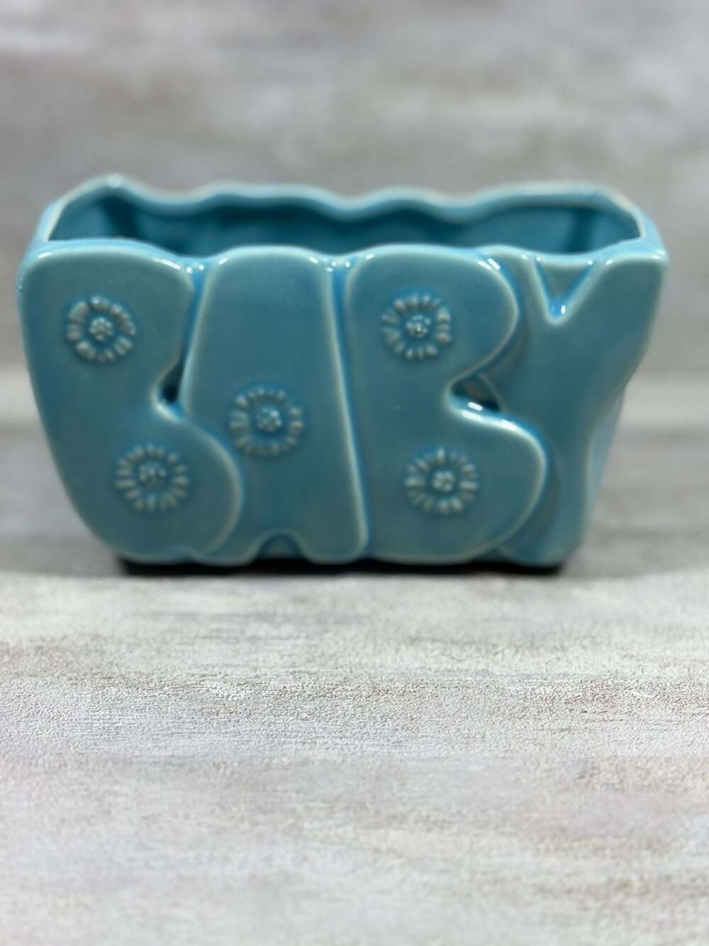 Vintage‎ Floraline USA 590 Baby Planter Blue Ceramic
